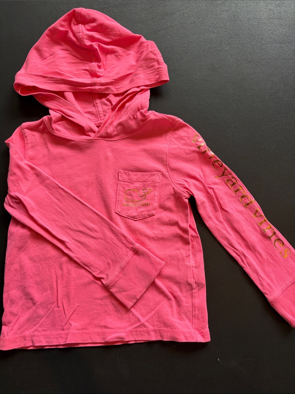 Vineyard Vines Toddler Girls' Bright Coral-Pink Hooded Long Sleeve Top